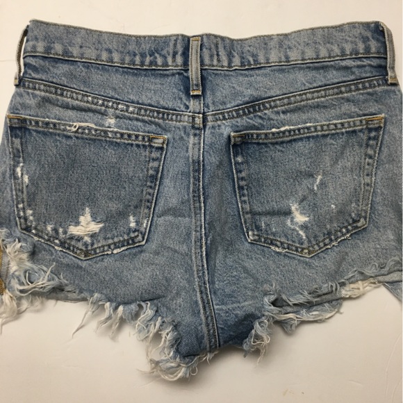 Agolde Distressed Cut Off Jean Shorts Blue 26 Button Fly 100% Cotton Denim - Picture 8 of 8